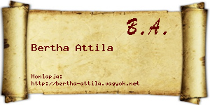 Bertha Attila névjegykártya