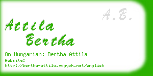 attila bertha business card